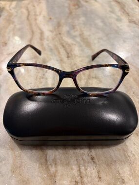 Coach Women's Purple Multicolor Acetate Frame, mod 6065 T, with branded case